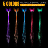 12 Pack Led Light Up Fairy Hair Accessories Braid Extension Butterfly Clips for Women Girls, Glow in the Dark Party Favors Supplies Neon Rave Accessories Wig for Festival Halloween Christmas Birthday