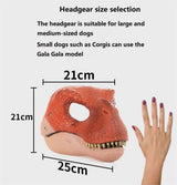 PIPI Dog Dinosaur Mask Headgear-Open Mouth Feeding-Tyrannosaurus Pet Full Face Mask Gala Funny Chin-Suitable for Large and Medium Dogs (A), 6.7x7.5x9.8 inches