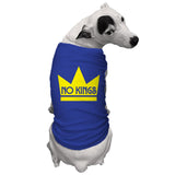 No Kings - Mass Political Protest Crown Dog Shirt (Royal Blue, Large)