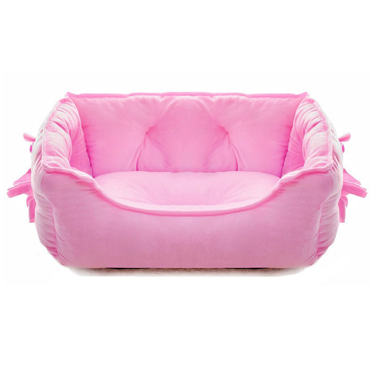 pawstrip Cute Princess Dog Bed Pink Puppy Bed for Small Dogs Breathable Cat Couch Bowknot Pet Cushion Comfortable Kitten Nest Girl Doggy Sofa, Waterproof Bottom (Pink)