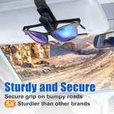 One-Handed-Operation Sunglasses Holder for Car, Visor Sunglass Holder Clip, Car Accessories Interior, Universal Fit Silicone Padded Visor Sunglass Holder Car, Unmatched Durability