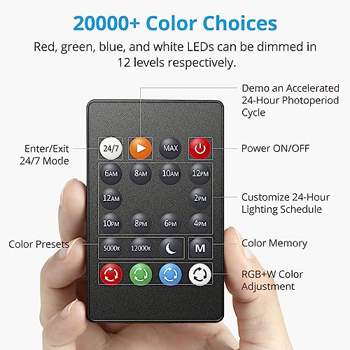 NICREW C10 24/7 LED Aquarium Light for Plants, 12-18 Inches, 9W, Full Spectrum Fish Tank Light with Timer, Brightness Adjustable