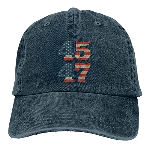 Trump 2024 Hat 45 47 Trump 2024 Hat for Women Baseball Hats with Design Cap Navy Blue