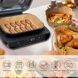 Air Fryer Parchment Paper Liners for Ninja FG551/DG551/IG651 Foodi Smart XL Indoor Grill, 100pcs Air Fryer Liners Disposable, Ninja Air Fryer Liners Foodi Grill Accessories