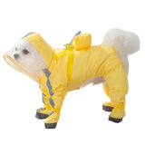 Pupmist Full Coverage Small Dog Raincoat, Waterproof with Four-Leg Protection, Ideal for Teddy Bears, Includes Waterproof Mini Backpack (Yellow, X-Small(Suggest Weight 1.3-3.3lb))
