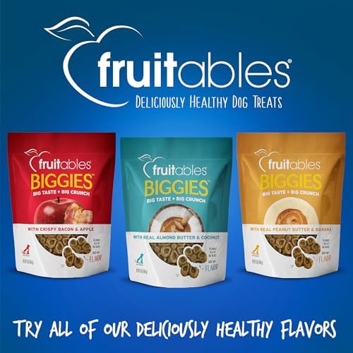 Fruitables Biggies Dog Biscuits – Crunchy Dog Biscuits Made with Pumpkin – Healthy Dog Treats Packed with Real Fruit Flavor – Free of Wheat, Corn and Soy – Pumpkin & Blueberry – 16 oz