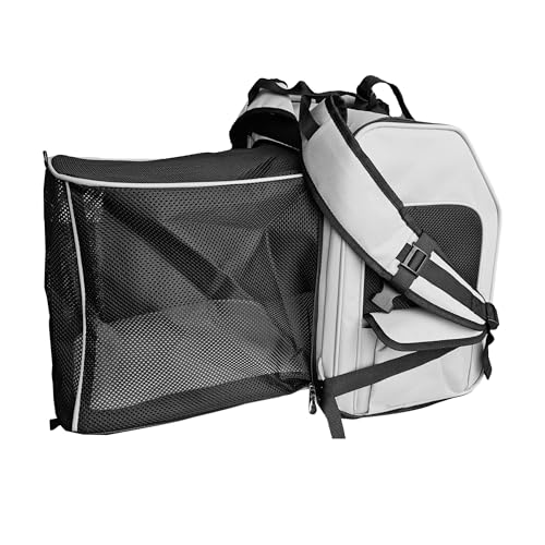 Zeus Urban Expandable Pet Backpack Carrier – Dog & Cat, Bonus 2 Collapsible Pet Bowls, Travel Bag with 4-Way Entry, Mesh Windows, Storage Pockets, Secure Zippers, Washable Cushion