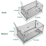 SZHLUX 2-Pack Rat Trap, Humane Mouse Traps Work for Indoor and Outdoor,Small Rodent Animal-Mice Vole Chipmunk Hamsters Live Cage,Catch and Release(SZ-SL2614X2S)
