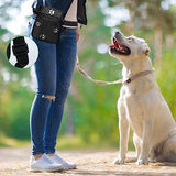 Dog Treat Pouch - 3 Ways to Wear Treat Pouches for Pet Training and 2 Pieces Clicker Taining for Dogs, Dog Training Treat Pouch Bag and Dog Clicker for Training with Waist Belt Shoulder Strap - Paws
