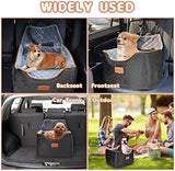 Memory Foam Pet Booster Seat with Washable Cover - Elevated, Anti-Slip for Small Dogs up to 35lbs, Seat Belt, Storage, Blankets