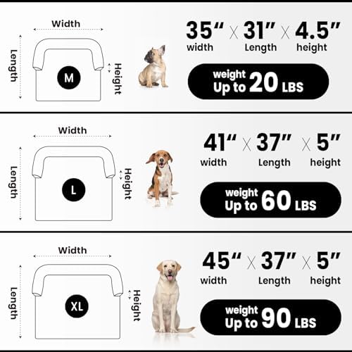 Calming Extra Large Dog Couch Bed for Dogs, 45 x 37 inch Waterproof Removable Dog Mat Couch Cover for Furniture Protector, Non-Slip Fluffy Pelsbarn Dog Bed for Couch, Sofa, Car - Tie-Dry Grey