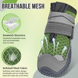 SlowTon Dog Shoes for Large Small Medium Dogs - Breathable Dog Boots for Summer Hot Pavement, Paw Protector for Outdoor Walking Winter Snow, Anti-Slip Rubber Dog Booties for HardFloor (Army Green, 3)