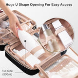 Everfun Hanging Travel Toiletry Bag for Women Traveling With Leakproof Compartment Makeup Cosmetic Organizer Dopp Kit Travel Accessories Essentials Must Have
