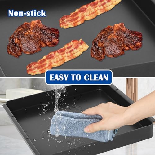 SafBbcue Woodfire Outdoor Griddle Pan for Ninja Woodfire OO100 Series Pizza Oven Accessories, Ninja Woodfire 8-in-1 Outdoor Oven Accessories Ninja Pizza Oven XSKOCTPN Non-Stick Griddle Plate 12" x 12"