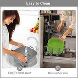 2 PCS Silicone Air Fryer Liners 9 Inch Square Easy Cleaning Airfryer Silicone Liners for 6-9 QT Frying Basket, Heat Resistant Reusable Ninja Air Fryer Accessories (Grey+Green)
