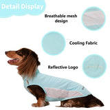 WienieDay Dachshund Dog Cooling Vest, Breathable Summer Dog Cooling & Quick-Dry Shirt for Outdoor Activities,Mini Dachshund Lightweight Clothes, Vest Small Dogs (Blue, L(16-22 lbs))