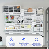 Keepo Pegboard Combination Kit, Pegboards and Accessories Modular Hanging for Wall Organizer, Crafts Organization, Ornaments Display, Nursery Storage, Peg Board (White, 33″×22″)