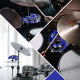 EASTROCK Drum Set Tambourine with Mounting Eye Bolt,Tambourine for Drum Set,Hi Hat Tambourine Double Rows of Jingles (Blue)