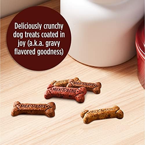 Milk-Bone Gravy Bones Dog Treats with 4 Savory Meat Flavors Coated in Gravy, 60 Ounce (Pack of 3)