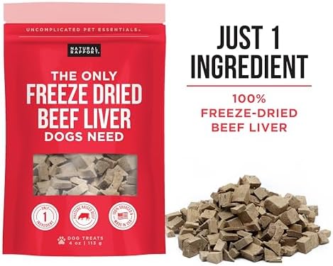 Natural Rapport Beef Liver Dog Treats - The Only Freeze Dried Beef Liver Dogs Need - Grain-Free Beef Bites, Dog Treats for Small and Large Dogs (4 oz.)