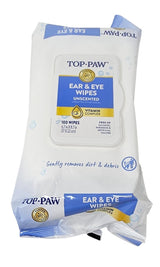 TOP PAW Ear and Eye Wipes Unscented, 100 Count, for Dogs