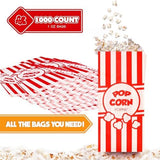 Poppy's Paper Popcorn Bags - 1000 1oz Concession-Grade Bags, Popcorn Machine Accessories for Popcorn Bars, Movie Nights, Concessions