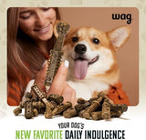 Amazon Brand - Wag Dental Dog Treats to Help Clean Teeth & Freshen Breath - Small, Unflavored, 2.25 pounds, 60 Count (Pack of 1)