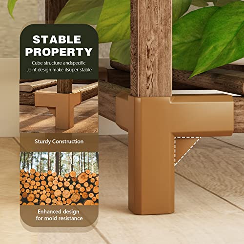 Bamworld Stand Indoor Plant Rack Wood Outdoor Tiered Shelf for Multiple Plants, Ladder Holder