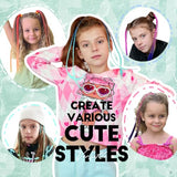 Dreamlover Hair Accessories for Girls, Colored Hair Extensions for Kids, Braided Ponytail Extension, Crazy Hair Day Accessories, 12 Pieces