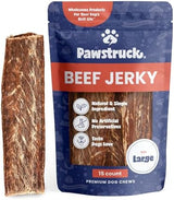 Pawstruck Premium Beef Jerky Dog Treat Chews, Large 10" Strips – Supports Hip & Joint Health, Rich in Glucosamine & Chondroitin, No Added Preservatives – 15 Count