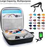 85PCS Guitar Accessories Kit Holder Case Include Acoustic Strings, Tuner, Capo, 3-in-1 Restring Tool, Picks, Pick Holder, Bridge Pins, Nuts & Saddles, Finger Protector, Chord Chart