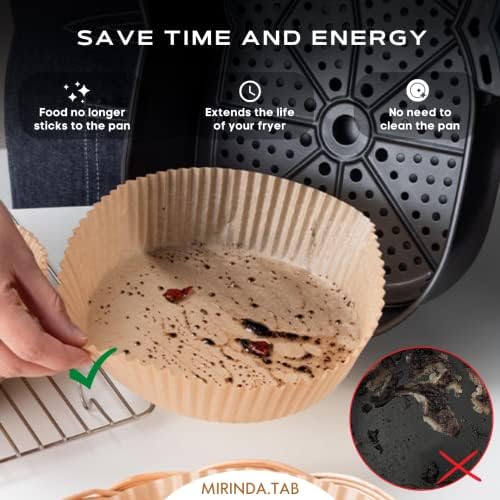 Air fryer filters, Ninja foodi accessories, Round Liners for Baking Roasting Microwave, Compatible with Corsori, Ninja, Cuisinart Air Fryer and More (100Pcs-6.3 inch)