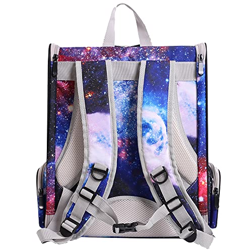 Pet Carrier Backpack for Cats and Small Dogs, Fully Breathable Vented Backpack for Kitten Bunny Airline Approved Travel Hiking Camping Cat Book Bag (Blue, Ventilation)