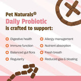 Pet Naturals Daily Probiotic for Dogs, Duck Flavor, 160 Chews - 120M CFUs Pre and Probiotics for Dogs Digestive Health, Gut Health, Immune Support, Diarrhea, Allergies and Itching