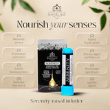 Serenity Nasal Inhaler Aromatherapy Inhaler, Natural Stress Relief Inhaler Essential Oil Inhaler that Calm, Boosts Mood, Reduces Worry - Portable Nose Inhaler Stick-Nasal Inhaler Stick