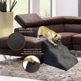 Dog Stairs to high beds, 3-step dog stairs for dogs to get on bed couch high 16"-20 inch, dog pet stairs for small large dogs cats climbing to bed, Non-Slip balanced doggy Grey (23.7*15.8*15.8 IN 33D)