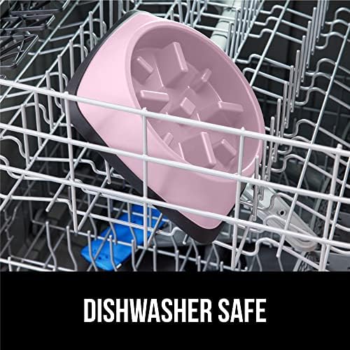 GORILLA GRIP Patent Pending Slow Feeder Dog Bowls, 4 Cup Interactive Puzzle Toy for Dogs and Cats Food Training, Keeps Pets Busy and Prevents Puppy Overeating, All Breeds, 100% BPA Free, Pink