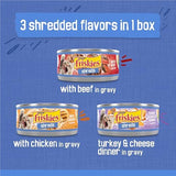 Purina Friskies Gravy Wet Cat Food Variety Pack, Shreds With Beef, With Chicken, and Turkey and Cheese Dinner - (Pack of 24) 5.5 oz. Cans