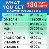 Bark&Spark Glucosamine Chondroitin Dog Hip & Joint Supplement - Joint Pain Relief - Hip & Joint Chews - Joint Support Large Small Breed - Senior Doggie Vitamin Pill Joint Health (180 Treats - Chicken)