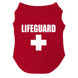 Lifeguard Dog Tee Shirt | Sleeveless | Sizes for Puppies, Toys and Large Breeds (53 Red, Small)
