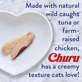 INABA Churu Cat Treats, Grain-Free, Lickable, Squeezable Creamy Purée Cat Treat/Topper with Vitamin E & Taurine, 0.5 Ounces Each Tube, 50 Tubes, Tuna & Chicken Variety