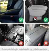 Upgraded Car Center Console Cover,Microfiber Leather Car Armrest Cover Cushion with 2 Storage Bags,Universal Car Armrest Storage Box Car Interior Accessories for Most Vehicles (Black)