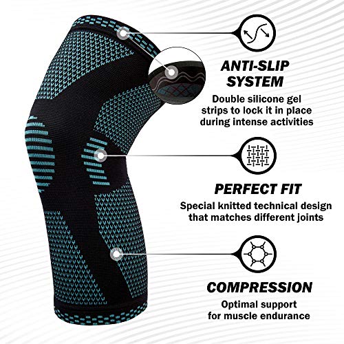 POWERLIX Leg Sleeve - Best Knee Brace for Leg Pain for Men & Women Knee Support for Running, Basketball, Volleyball, Weightlifting, Gym, Workout, Sports Please Check Sizing Chart