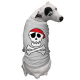 Pirate Skull & Crossbones - Dog Shirt (Light Gray, Medium)