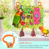 KATUMO Bird Toys, Parakeet Toys Large-Sized Grass Mat with Various Colorful Parrot Foraging Shredder Hanging Toys Conure Climb Hammock Toys for Birds