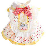 AZA Dog Princess Dresses for Small Dogs Lolita Clothes Costume Pet Hoodies Girl Cute Coat Outfits Spring Costumes (S,Yellow)