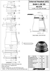 FSA No.57E Orbit Tapered Headset Sealed Bearing 1.5E ZS 1-1/8Inches to 1.5Inches OD 50/62mm, XTE1533-N