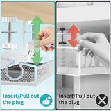 Under Desk Cable Tray White, No Drill Cable Organizer with Clamp for Wire Management, PC Cord Organizer & Workspace Accessories for Office, Home