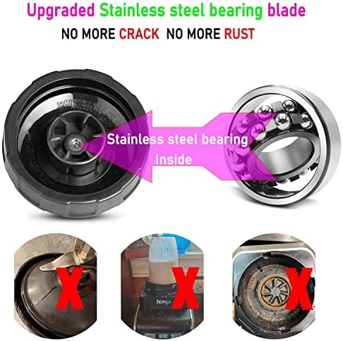 [Upgrade] Replacement 6-Fins Female Blender Blade Parts Compatible with Ninja Auto iQ Blenders. [4Inch Female Fins ONLY]
