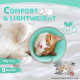 Cat Cone Collar Soft to Stop Licking, Adjustable, Foldable Lightweight Kitten Cones After Surgery Recovery for Cats & Kittens, Cat Cone Alternative (Green, S)